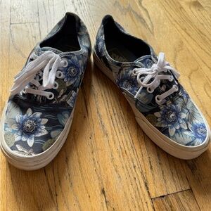 Vans Blue Floral Sneakers